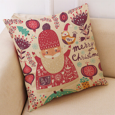 

Gobestart New Christmas Cotton Linen Pillow Case Sofa Cushion Cover Home Decor