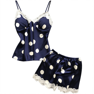 

Toponeto Womens Sexy Satin Sling Lace Dot Sleepwear Lingerie Nightwear Underwear Set