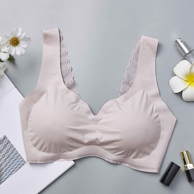 

New Style Sexy Lace Tube Top Underwear Pure Color Seamless Sports Vest Lace Breathable Sleep Underwear Comfortable Bra