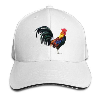 

Lifelike Rooster Funny Logo Fashion Unisex Unstructured Cotton Cap Adjustable Baseball Hat Caps White