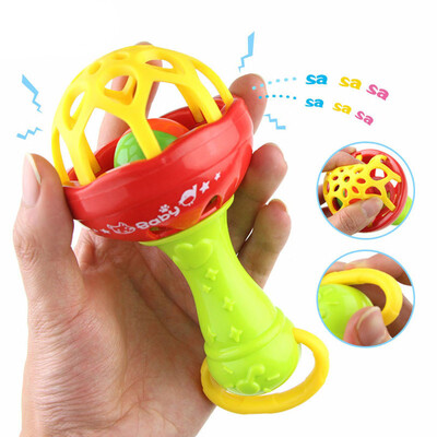 

YIWULABaby Kids Rattles Hand Bell Sticks Cartoon Toys Cute Cartoon Animal Ring Bell