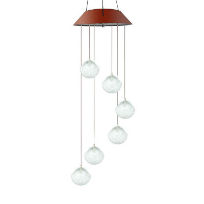 

Solar Rattan ball Wind Chime Mobile Waterproof Color Changing Wind Chimes Spiral Spinner Decorative Romantic Hanging Wind Ball Li