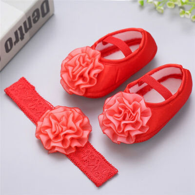 

Baby Girls Shoes With Flowers hairband Lace Flower Baby Shoes Floral Headwear Headband Photography Props