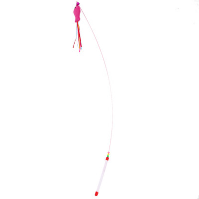 

Funny Cat Stick Fish Shape Steel Wire Solid Colourful Cat Toy For Puppy Pet