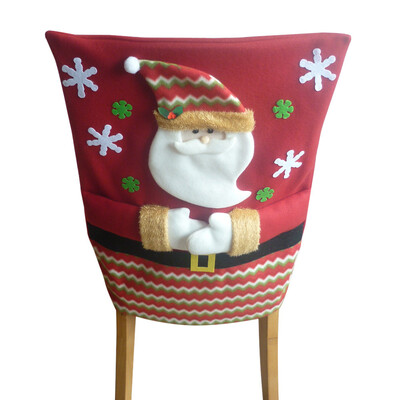 

Tailored Christmas Embroidered Words Chair Back Cover For Christmas Kitchen Dinner Decor