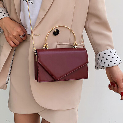 

Senior sense bag female 2019 foreign gas wild girl retro Sen shoulder bag simple chain slung small square bag