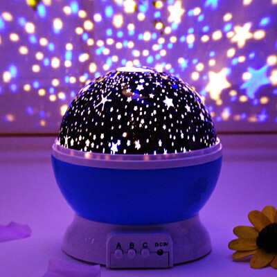 

New automatic rotating music starry night light stars moon charging projection lamp rotating color diamond starlight night light