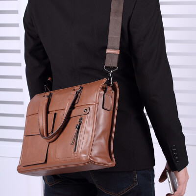 

Tailored Pabojoe Durable Mens Leather Tote Messenger Bag Genuine Shoulder Briefcase