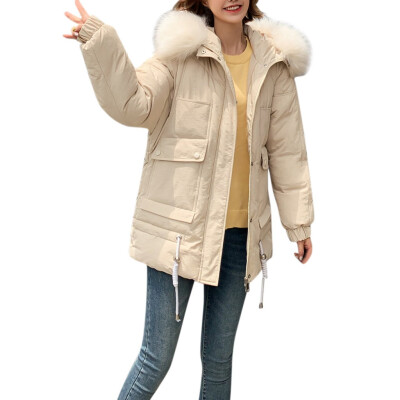 

Toponeto Women Winter Warm Thick Outerwear Hooded Coat Slim Cotton-padded Jacket