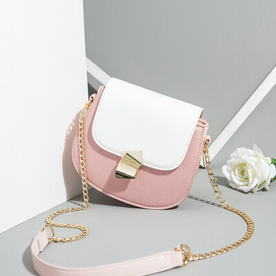 

Slanting bag lady 2019 Chaohan retro semi-circular saddle bag with high sense of oceanism&simple one-shoulder bag