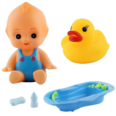 

YIWULABaby Doll in Bath Tub With Shower Accessories Set Kids Pretend Role Play Toy