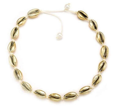 

Fashion 2019 Gold Color Cowrie Shell Choker Necklace Women Bohemia Statement Collier Punk Bead Rope Chain Necklace