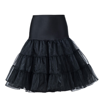 

Summer Women Vintage Solid Ball Gowm Midi Skirt High Waist TuTu Color Petticoat Lace Skirts 11 Colors Free Size