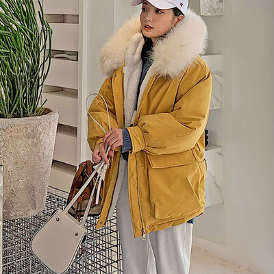 

Toponeto Fashion Outerwear Long Sleeve Hooded Jackets Cotton-padded Pockets Coats