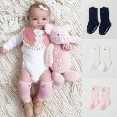 

Hot Newborn Toddler Knee High Sock Baby Boy Girl Socks Anti Slip Cute Cat -M