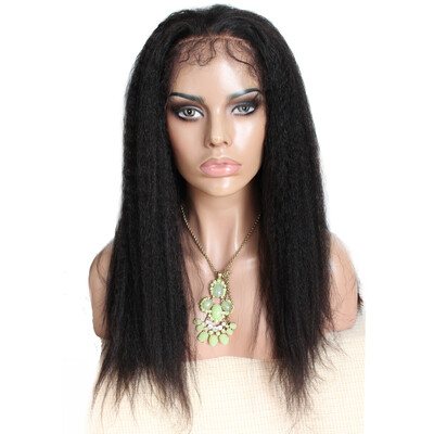 

Dolago Kinky Straight 360 Lace Frontal Wig For Women Brazilian Black Coarse Yaki Human Hair Wigs With Baby Hair 150 Natural