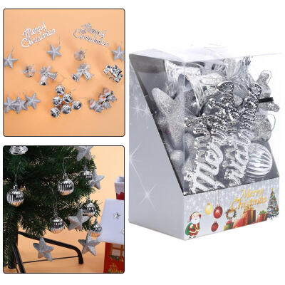 

28pcs Christmas Decorative Pendant Christmas Strap Set Box