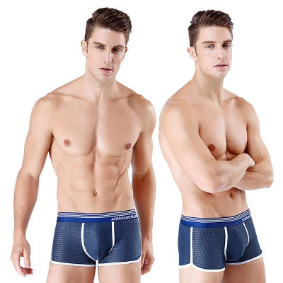 

Mens Ice Silk Underwear Sexy Breathable Extra Soft Ultra-Thin Mesh Boxer Briefs For Men