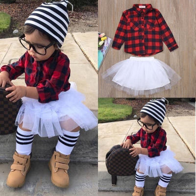 

Red Toddler Kids Baby Girls Shirt Tops T shirtTutu Skirt Dress 2pcs Outfits Set