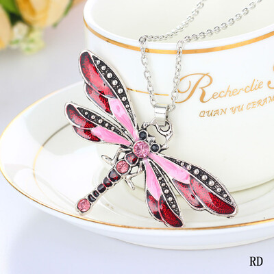 

Charms Pendant Chain Unique Inlaid Novelty Necklace Dragonfly