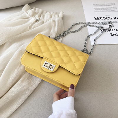 

Casual temperament Sen wild slanting small square bag 2019 new Korean fashion simple rhombic chain shoulder bag