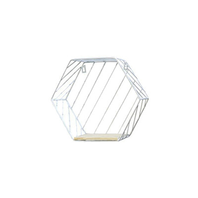 

Gobestart Iron Hexagonal Grid Wall Shelf Combination Hanging Geometric Figure Decoration
