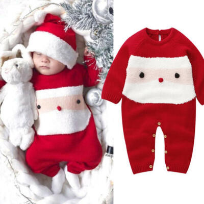 

Newborn Baby Girl sweater Christmas Romper Bodysuit Jumpsuit Santa Claus Outfit