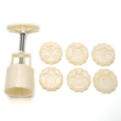 

6 Flowers Shapes Hand Pressed Mooncake Mold Ice Pastry Mould DIY Tools
