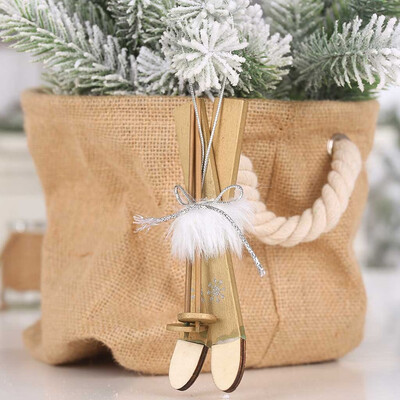 

Siaonvr Tree Wooden DIY Christmas Xmas Gifts Sleigh Ornaments Pendants Hanging Tree Gift