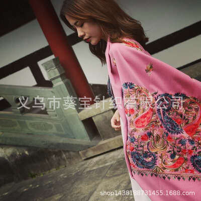 

New thickening stars&moon cashews cashmere embroidery embroidery scarf national wind scarf shawl dual-use female autumn&winter