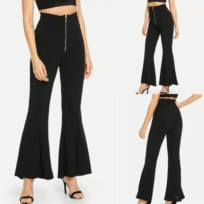 

Women Causal Office Ladies High Waist Zipper Solid Long Pants Sandy Beach Pants