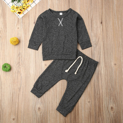 

2PCS Newborn Infant Baby Boy Girl Clothes Winter Tops Pants Leggings Outfits Set Tracksuit