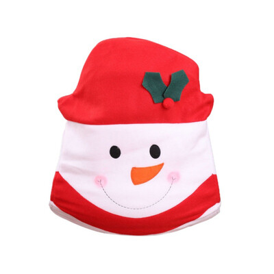 

Christmas Chair Cover Xmas Mr&Mrs Santa Claus Snowman Christmas Dining Dinner Table Chair Back Cover Decoration