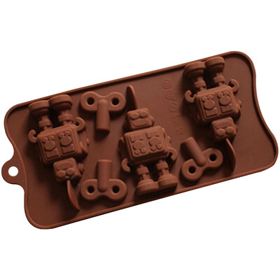

Silicone Robot And Key Chocolate Candy And Gummy Mold Cookie Baking Fondant Mold Cake Decoration Tools