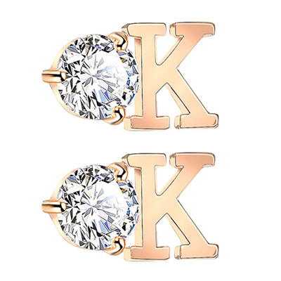 

Letter OK Pattern Luxury Fashion Crystal Earring Jewelry Diamond Stud Earring Gifts Perfect