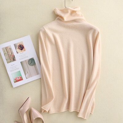 

QIANMUCHUN female plane pile collar cashmere sweater fashion 5787