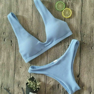 

Women Swimwear Bandage Bikini Set Push-up Padded Bra Bathing Suit 2pcs Swimsuit