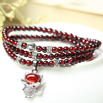 

Red garnet bracelet female models multi-circle crystal bracelet jewelry