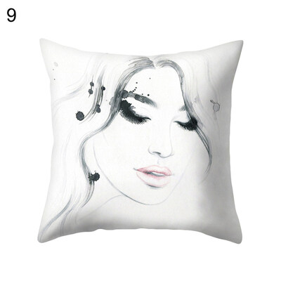 

Women Portrait Pillow Case Cushion Cover Sofa Bed Car Cafe Office Decoration