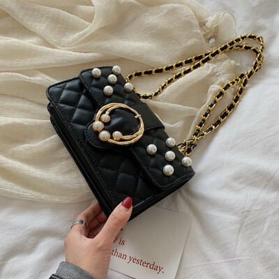 

Small fragrance rhombic embroidered line bag female 2019 new fashion Korean version of the wild single shoulder Messenger bag chain small square bag