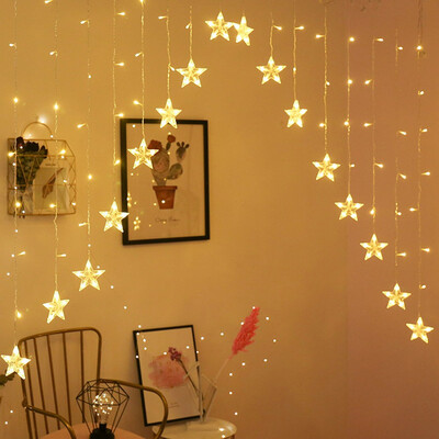 

Siaonvr Star Curtain Lights 16 Stars Lights Window String Lights Plug in Curtain String