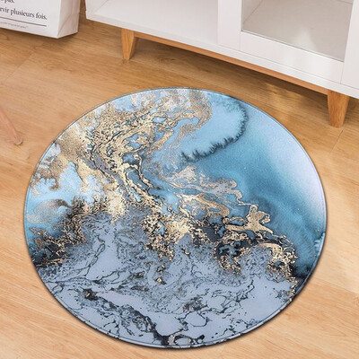 

Toponeto Fashion Marble Pattern Round Flannel Bathroom Kitchen Carpet 60cm