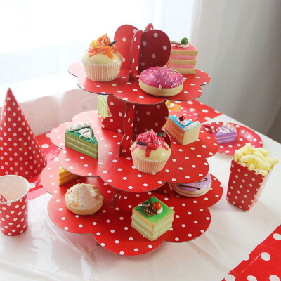 

Toponeto 3-Tier Cupcake Stand Cake Dessert Wedding Event Party Display Tower Plate Round