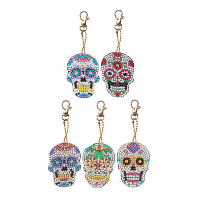 

5pcs DIY Skull Full Drill Special Shaped Diamond Painting Keychains Gifts