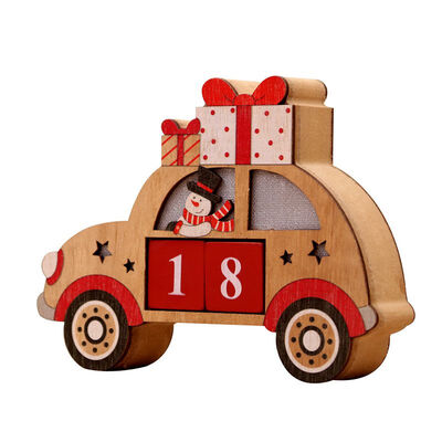 

Wooden Light Up Christmas Advent Countdown Calendar Vehicle Design With Painted Blocks Holiday Home Ornament Decor Supplies