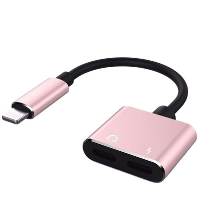 

2 in 1 Lightning Audio Charging Adapter to Earphone AUX Cable for Listening Music Charging Converter For iPhone X 8 7 iPod iPad iO
