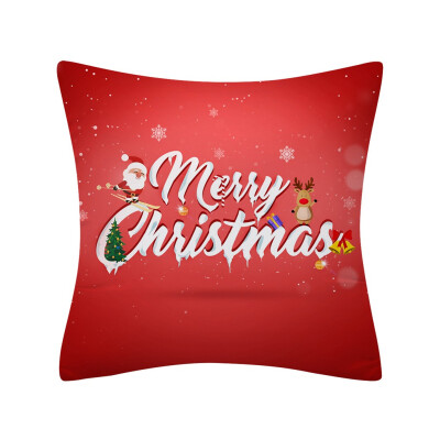 

Tailored Christmas Pillow Case Glitter Polyester Sofa Throw Cushion Cover Home Decor