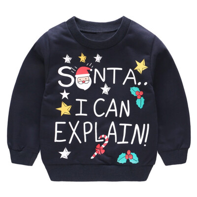 

Toddler Kids Baby Girl Boy Long Sleeve Cartoon Christmas Print Pullover Tops