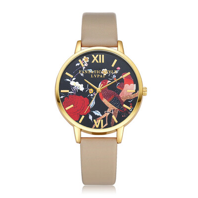 

Casual Women Watches Delicate Rose Scale Dial Ladies Quartz Wristwatch Fashion Leather Strap Clock Simple Zegarki Damskie