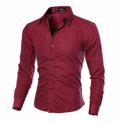 

New Fashion Mens Luxury Casual Stylish Slim Fit Long Sleeve Casual Dress Shirts